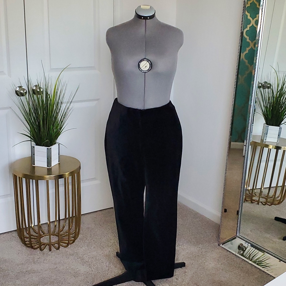 Lauren Ralph Lauren Women's Velvet Trousers, Black (Size 14)